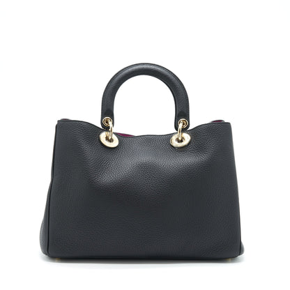 Dior Diorissimo Grained Leather Black/ Fushia