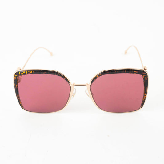 Fendi F is Fendi Pink Oversized Square Sunglasses