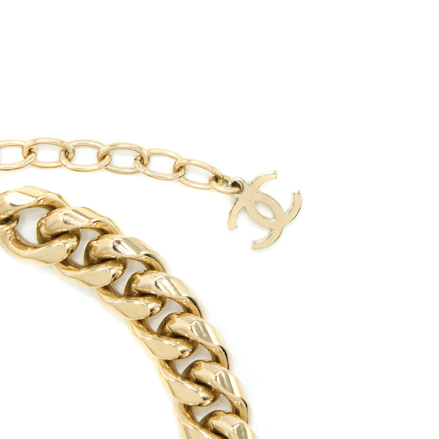 Chanel CC Logo Chain Chocker Crystal Light Gold Tone