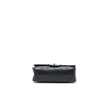 Chanel Small 2.55 Reissue Flap Bag Aged Calfskin So Black with Black Hardware (Microchip)