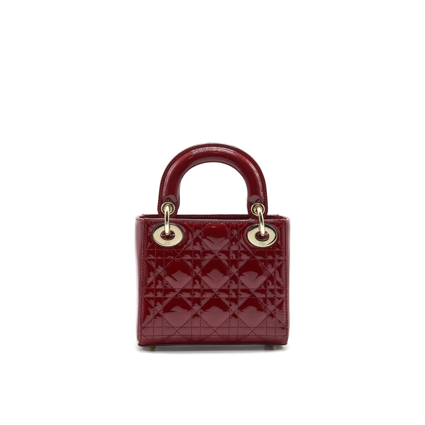 Dior mini lady Dior Patent leather Red with LGHW