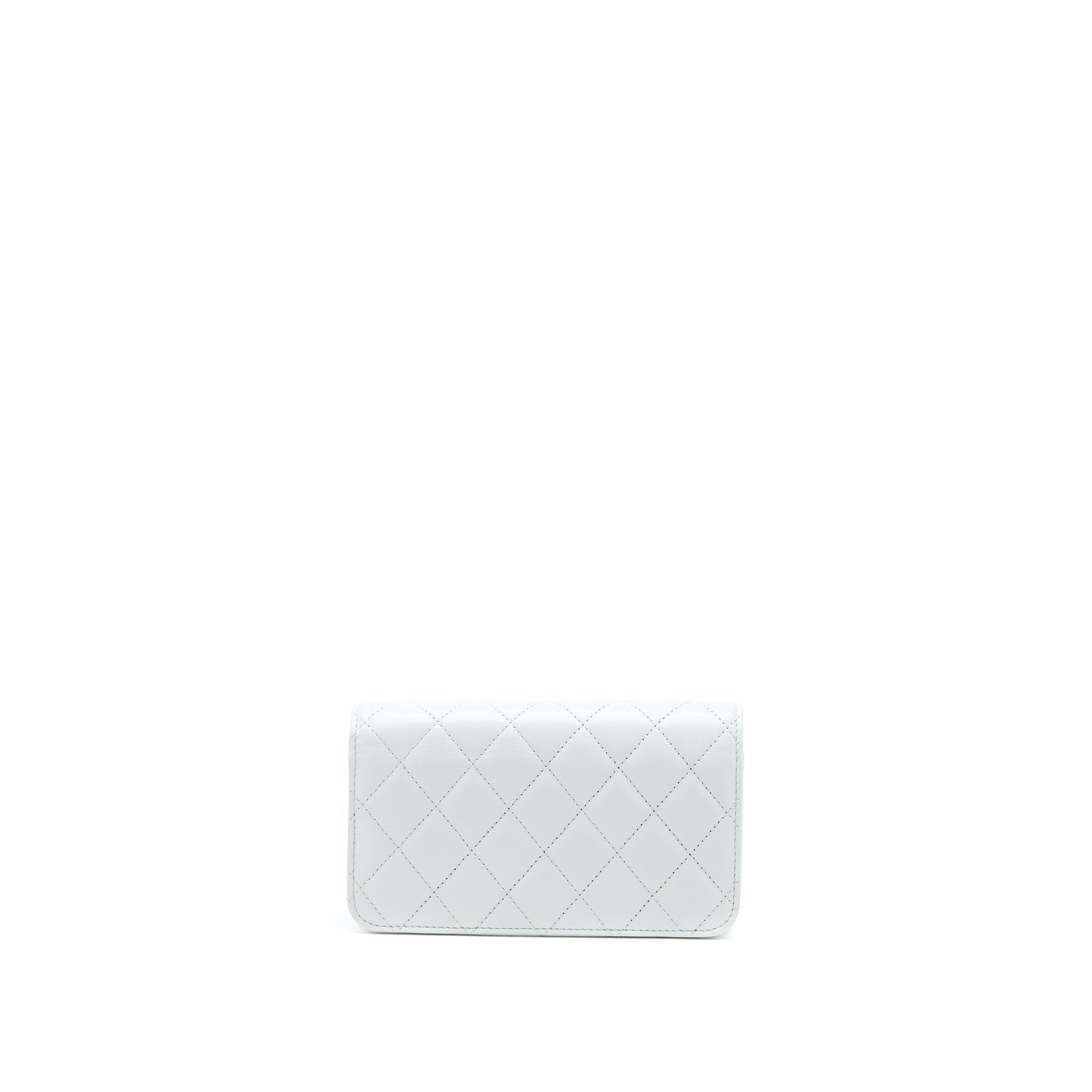 Chanel 23C Pearl Crush Mini Flap Bag Lambskin Light Grey Brushed GHW (Microchip)