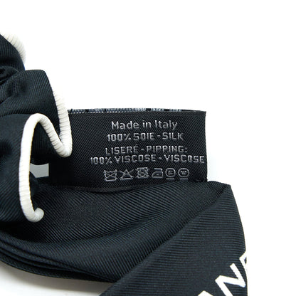 Chanel 23P Hair Tie Letter/CC Logo Fabric Black/White