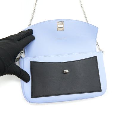 Dior Evening Wallet on chain Light Blue/ black/ White