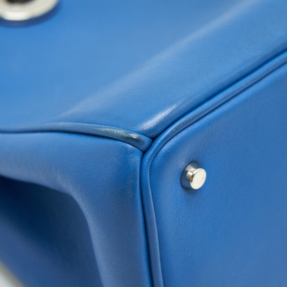 Dior Mini Diorissimo Bag Blue/ Brown with SHW