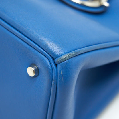 Dior Mini Diorissimo Bag Blue/ Brown with SHW