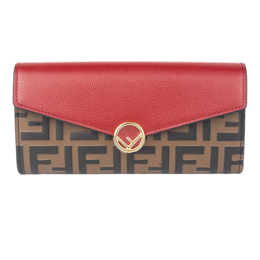 Fendi Continental Red Leather Wallet