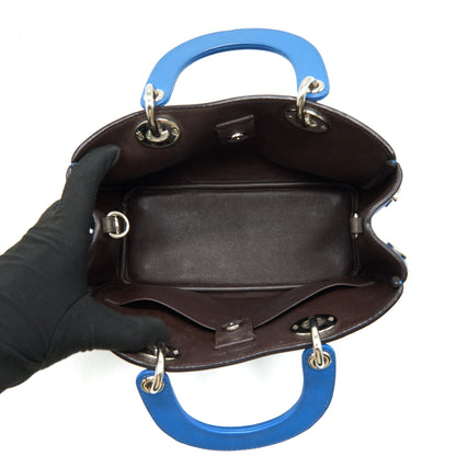 Dior Mini Diorissimo Bag Blue/ Brown with SHW