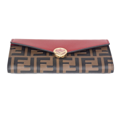 Fendi Continental Red Leather Wallet