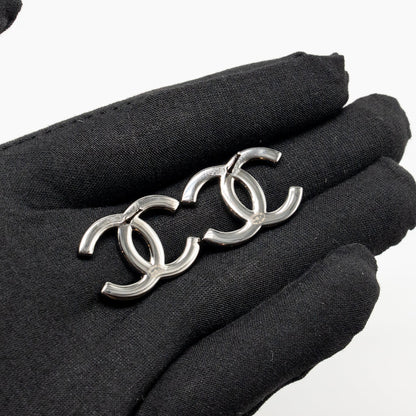 Chanel CC Earrings Crystal/Pearl Silver Tone