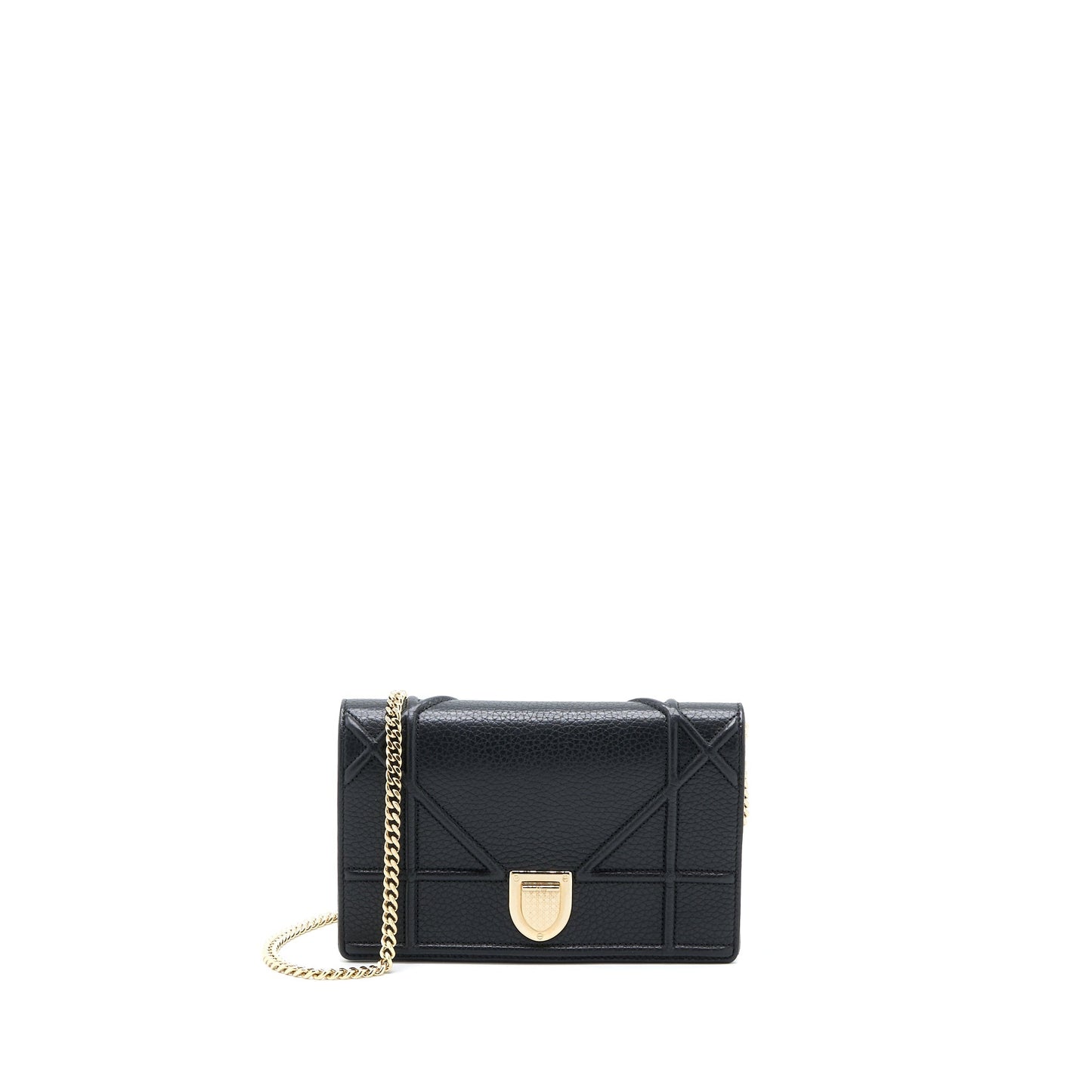 Dior Diorama Wallet On Chain Grained Calfskin Black