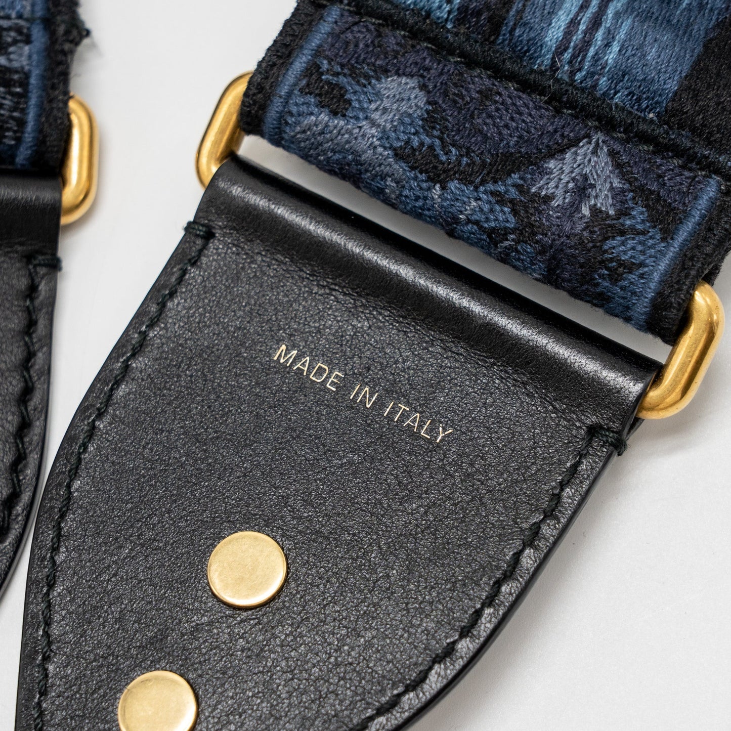 Dior Miscellaneous Studded Shoulder Strap Blue with Multicolour Hardware
