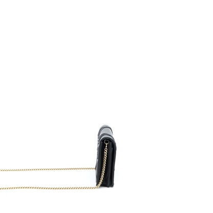 Dior Diorama Wallet On Chain Grained Calfskin Black