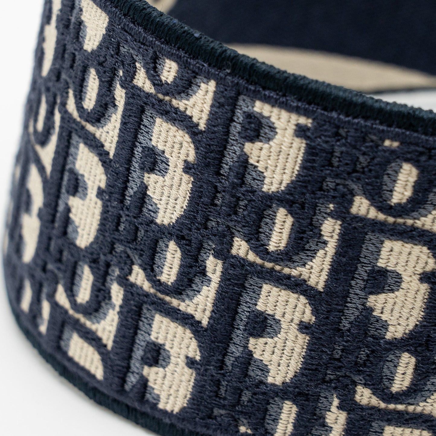 Dior Hair Band Blue Oblique Embroidery