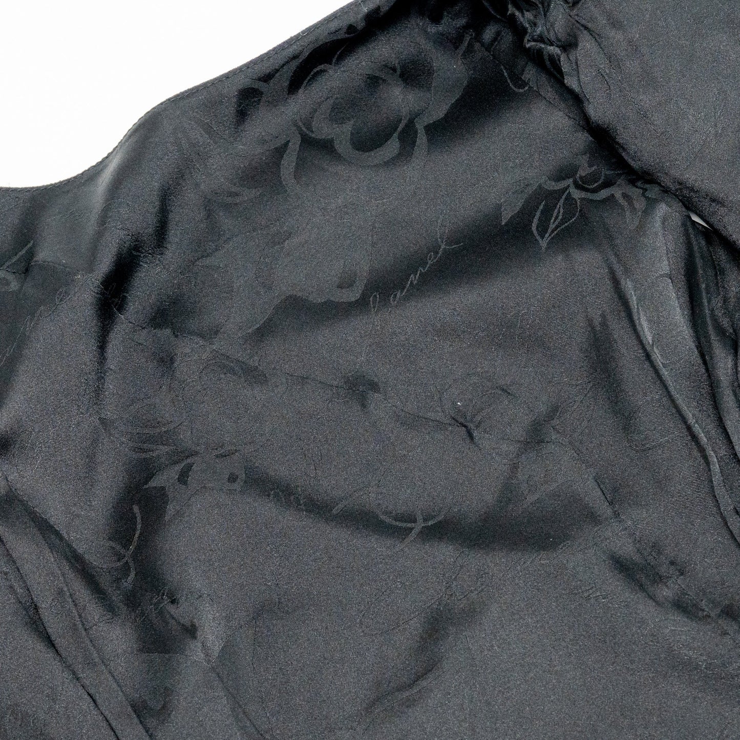 Chanel Size 34 Draped Satin Midi Dress Rayon / Wool Navy/Black