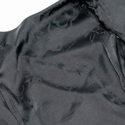 Chanel Size 34 Draped Satin Midi Dress Rayon / Wool Navy/Black