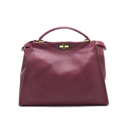 Fendi large Peekaboo Tote Purse Dark Red