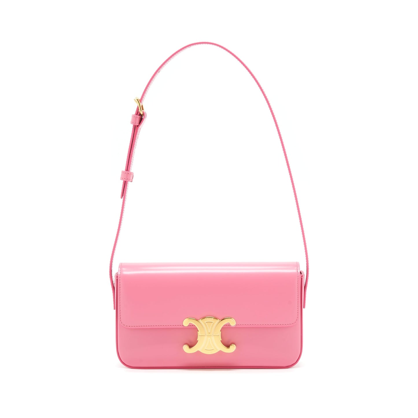 Celine Triomphe Mini Purse Calfskin Flamingo