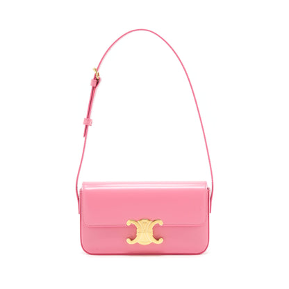 Celine Triomphe Mini Purse Calfskin Flamingo