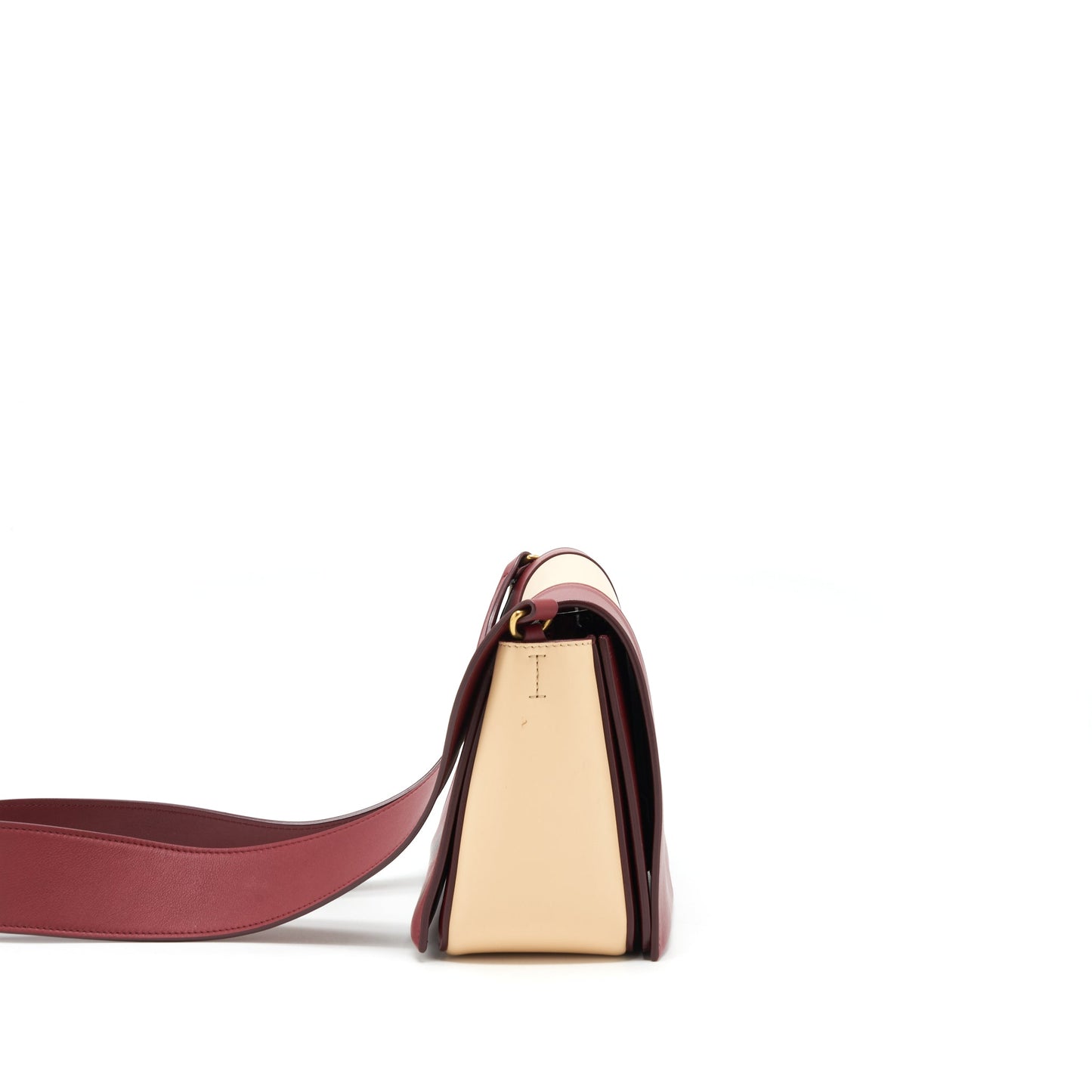Celine Frame Purse Dark Red/Light Beige