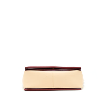 Celine Frame Purse Dark Red/Light Beige