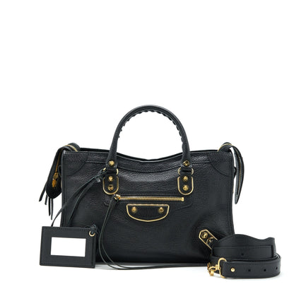 Balenciaga Metallic Edg City S Purse Black