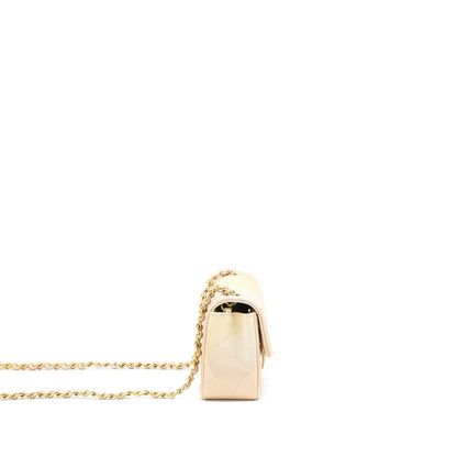 Chanel 22C MIni Rectangular Flag Bag Goatskin Ombre Beige Brushed GHW (Microchip)