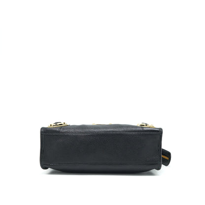 Balenciaga Metallic Edg City S Purse Black
