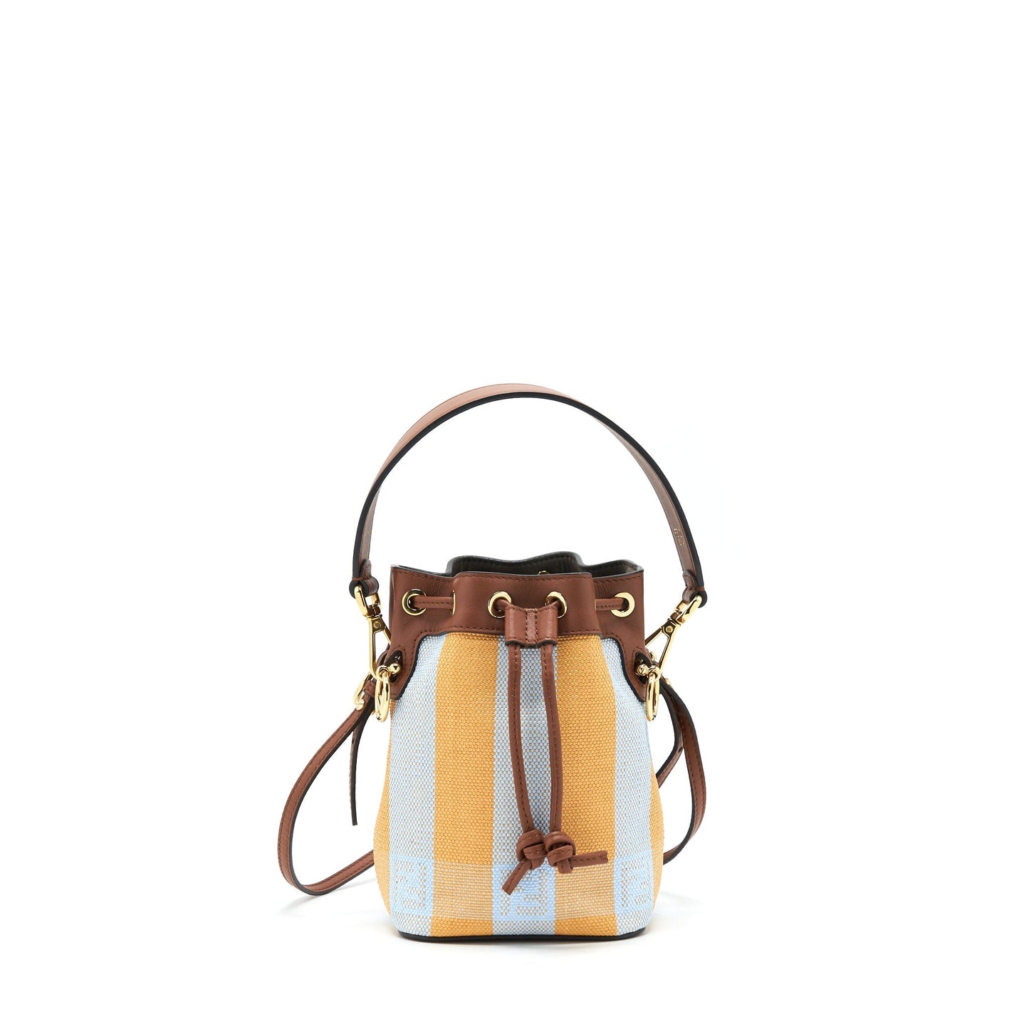 Fendi Mini Mon Tresor Bucket Purse yellow and light blue