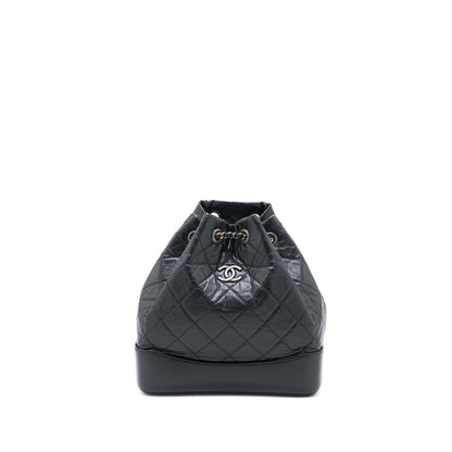Chanel Small Gabrielle Backpack Aged Calfskin Black Multicolour Hardware