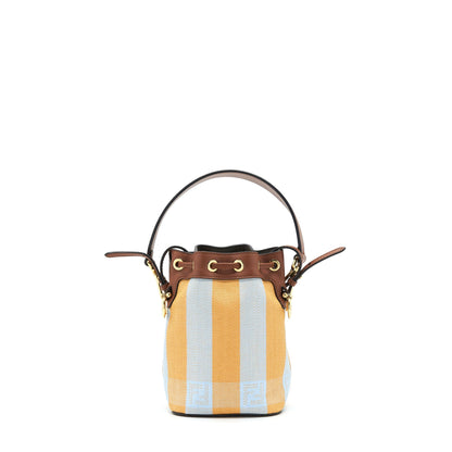 Fendi Mini Mon Tresor Bucket Purse yellow and light blue
