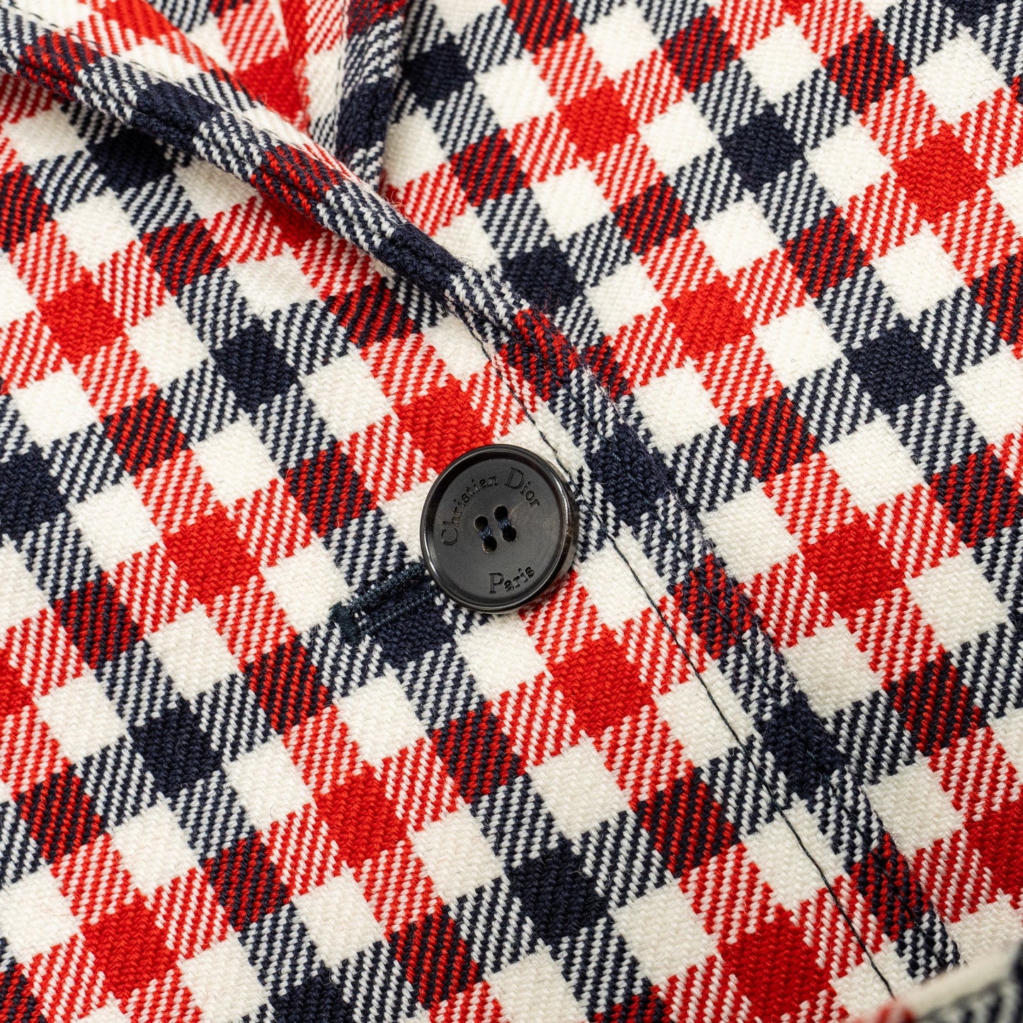 Dior size 34 Plaid Patterns jacket virgin wool Red/multicolour
