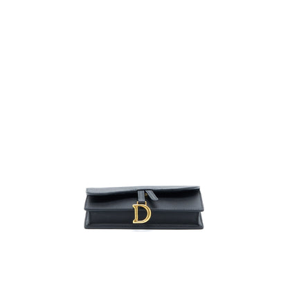 Dior Saddle Belt Pouch Grained Calfskin Black