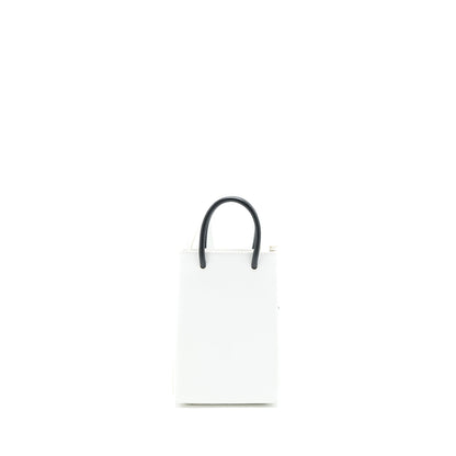 Balenciaga Mini Shopping Phone Pouch Calfskin White/Multicolour