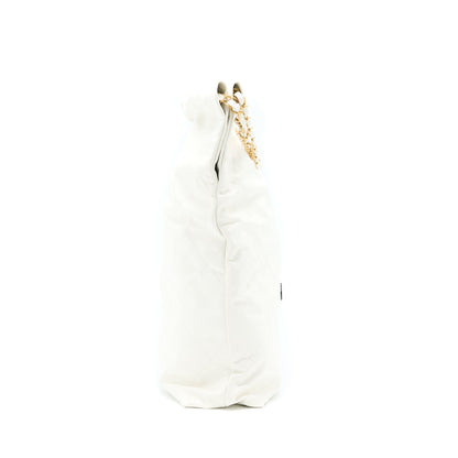 Chanel Large 22 Bag Calfskin White Brushed GHW (Microchip)