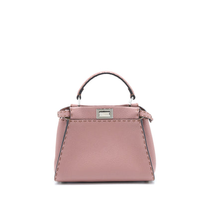 Fendi Mini Peekaboo Grained Calfskin Pink