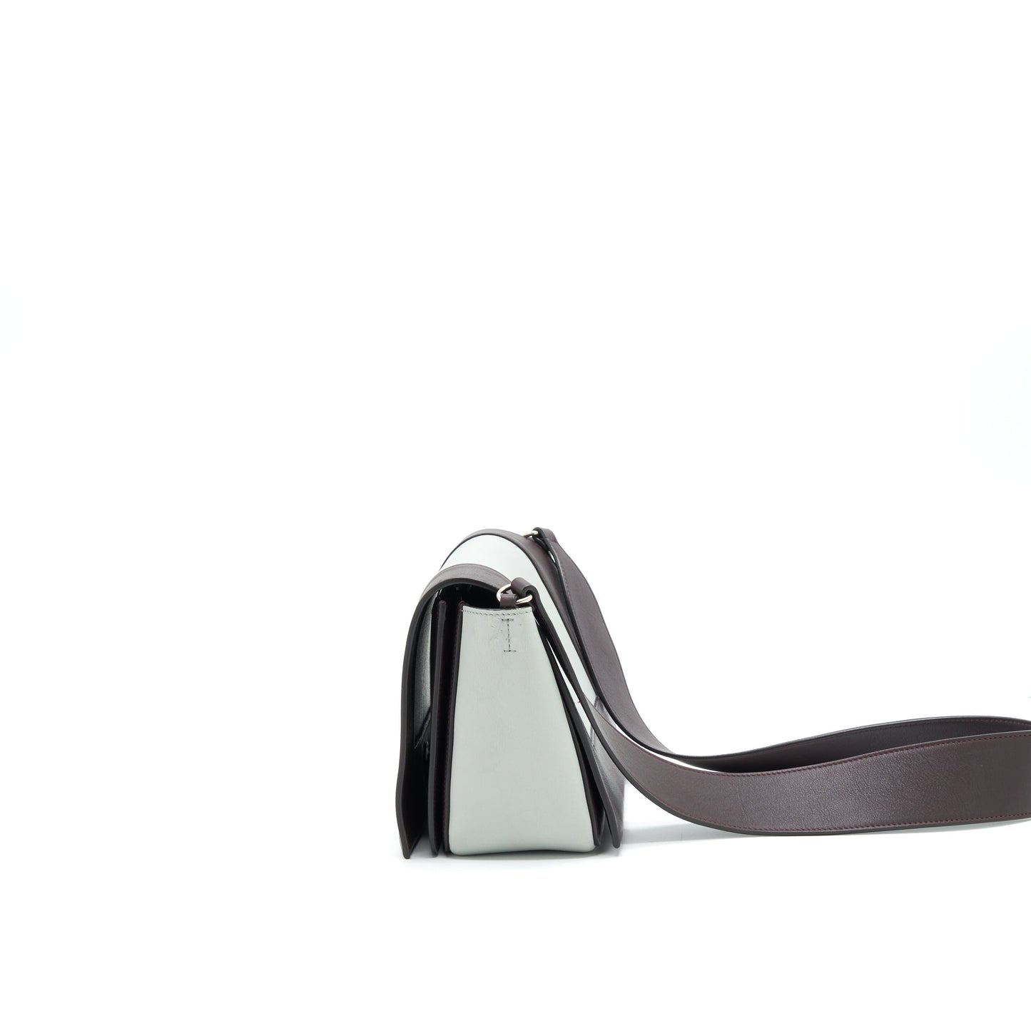 Celine Frame Mini Purse Grey/ Burgundy