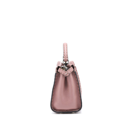 Fendi Mini Peekaboo Grained Calfskin Pink