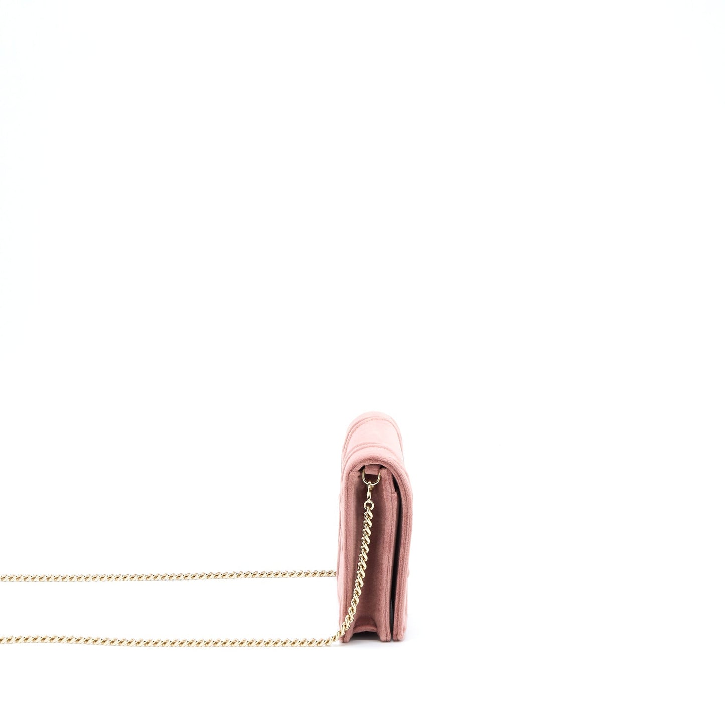 Dior Diorma Wallet On Chain Velvet Pink