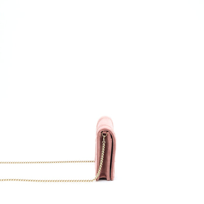 Dior Diorma Wallet On Chain Velvet Pink