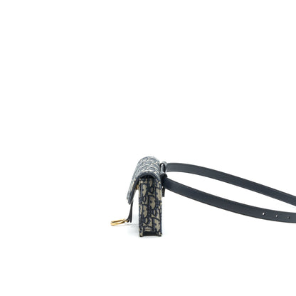 Dior Saddle Belt Pouch Blue Oblique Jacquard