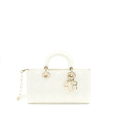 Dior Lady D-Joy Purse Latte Cannage Lambskin White