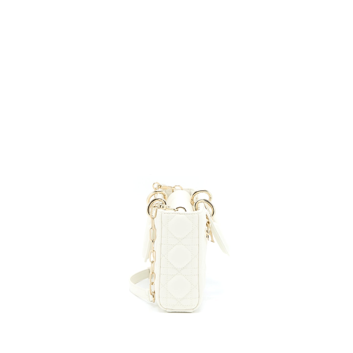 Dior Lady D-Joy Purse Latte Cannage Lambskin White