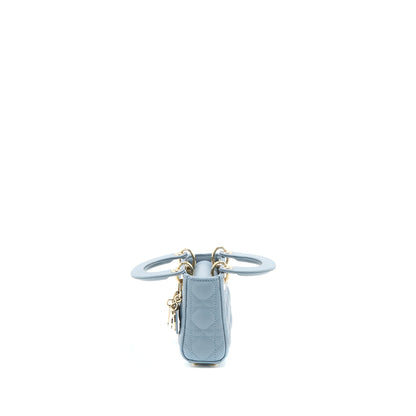 Dior Micro Lady Dior Purse Cannage Lambskin Cloud Blue