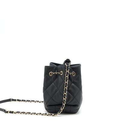 Chanel drawstring Bucket bag Quilted Lambskin Black LGHW