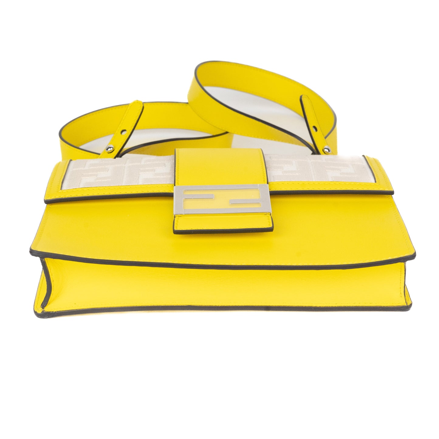 Fendi Flat Baguette in Yellow Leather