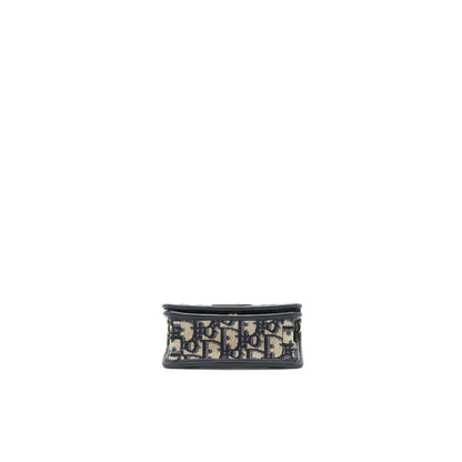 Dior 30 Montaign Nano pouch with Chain Blue Oblique jacquard