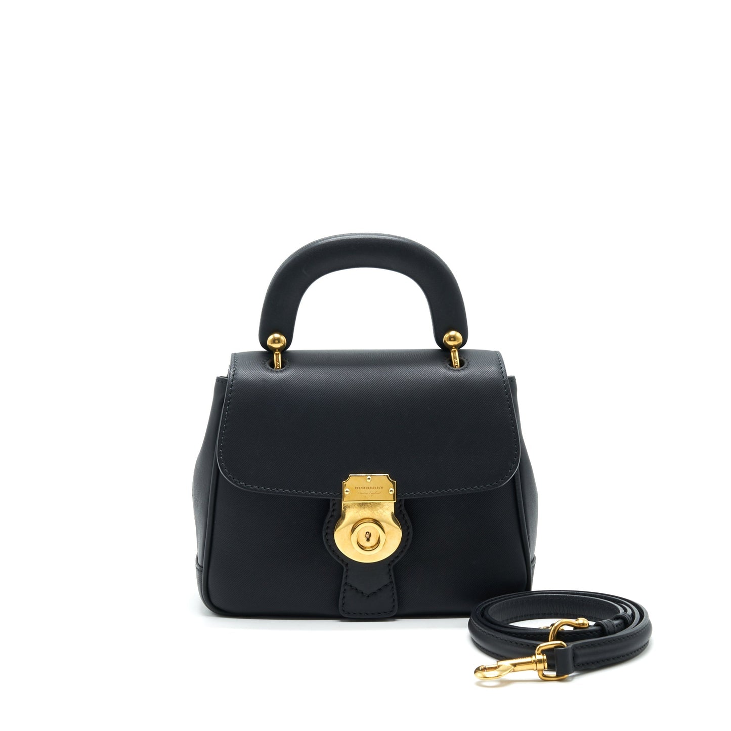 BURBERRY Small DK88 Top Handle Purse Black