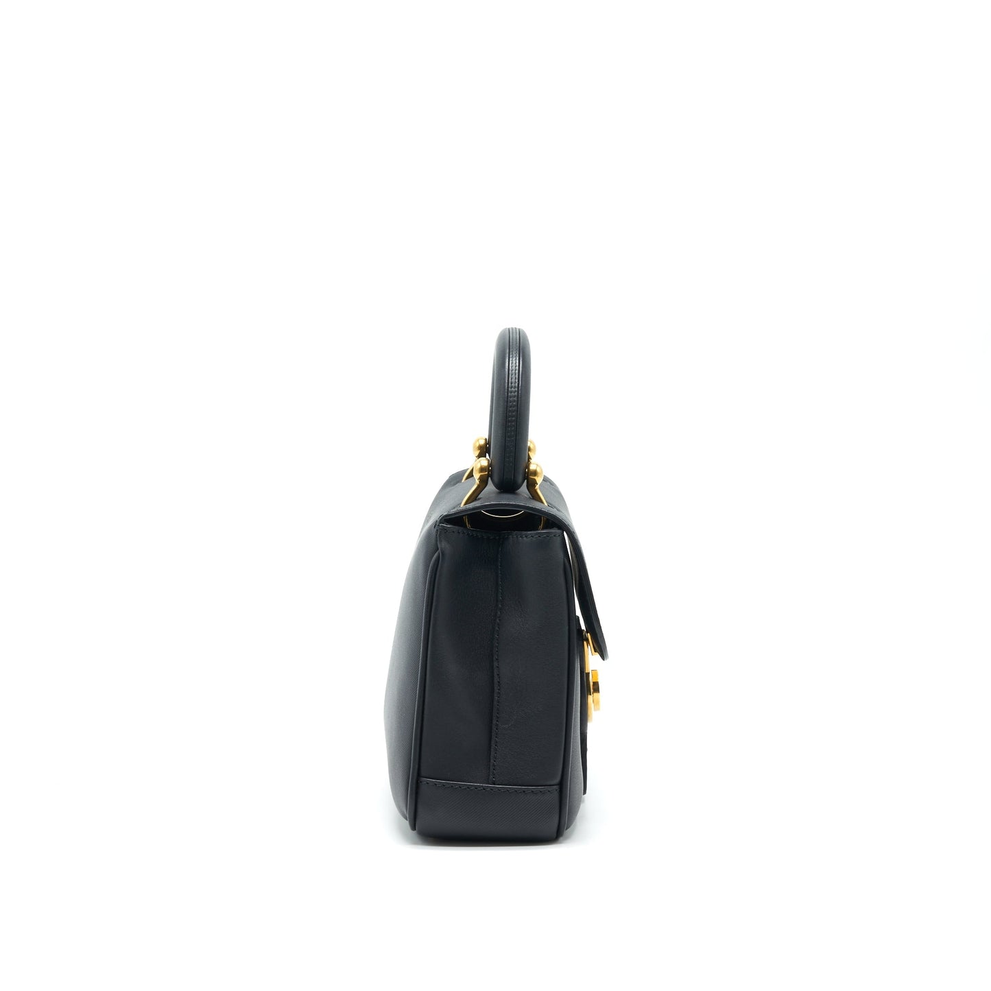 BURBERRY Small DK88 Top Handle Purse Black
