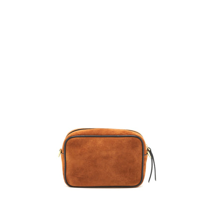 Fendi Camera Crossbody Purse suede leather brown/ black